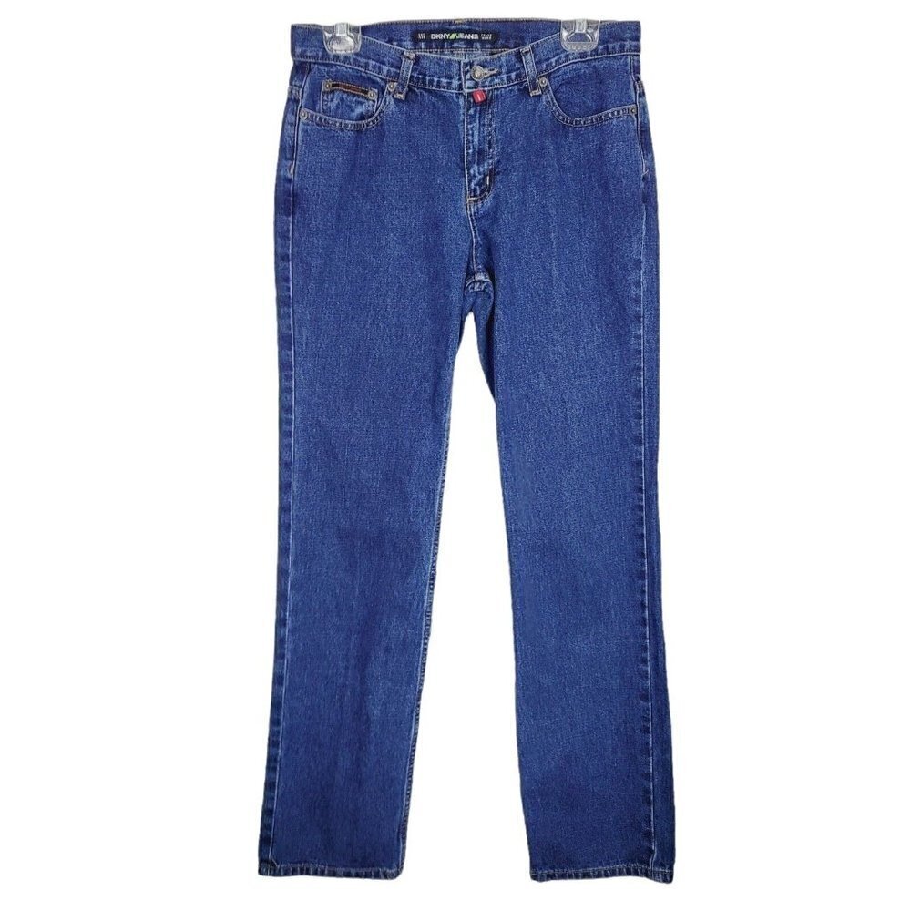 Vintage DKNY Sz 6 Women's Straight Jeans Med Wash Mid Rise Y2K No Stretch EUC